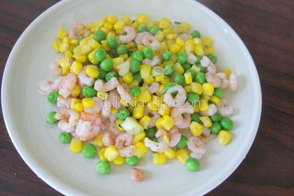 青豆玉米炒虾仁