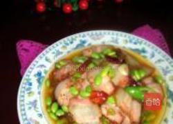 鲜黄豆炒腊肉的做法图解9
