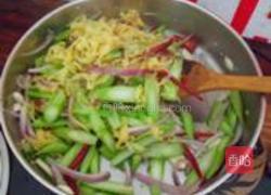 青菜炒豆皮丝的做法图解4
