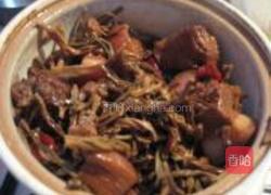 红烧肉焖豆角干的做法图解6