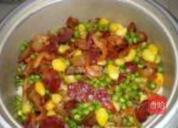 豌豆腊味焖糯饭的做法图解10