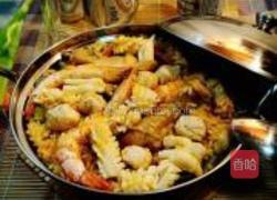 焗鸡肉海鲜饭的做法图解11