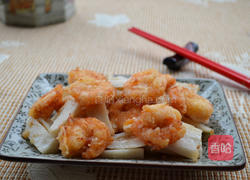 莲藕炒手剥虾的做法图解13