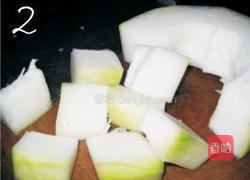 豆鼓烧冬瓜的做法图解2