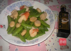 干贝蟹肉炒甜豆的做法图解4