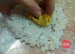 蛋饼肉馅紫薯包饭的做法图解13