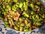 酱烧毛豆肉丝
