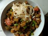 茄子豆角凉拌面
