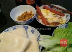 荷叶饼夹鸡蛋的做法图解3