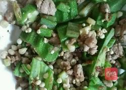 肉末炒秋葵的做法图解4