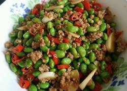 肉末炒毛豆