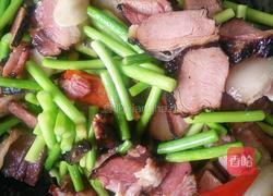 蒜苔炒腊肉的做法图解7