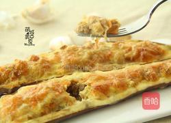 简单家常菜下饭菜--蒜香肉沫奶酪焗茄子 的做法图解2