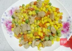 玉米红罗卜青豆肉丁的做法图解5