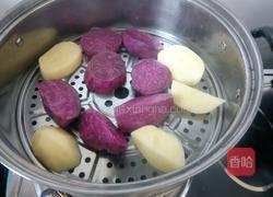 紫薯玫瑰花馒头的做法图解2