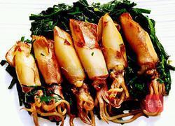 八爪鱼炒菲菜的做法图解5