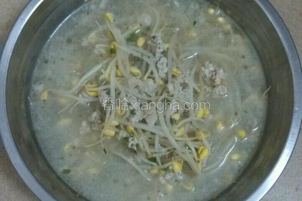豆芽肉末汤