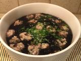 紫菜干贝肉丸汤
