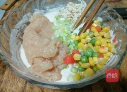 田园虾米鸡肉饼的做法图解3