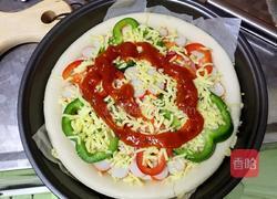 彩椒火腿时蔬披萨的做法图解6
