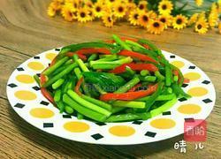 双椒炒蒜薹的做法图解8