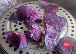 奶香杂粮紫薯饼的做法图解2