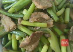 蒜台炒肉的做法图解4