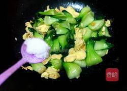 油菜炒鸡蛋的做法图解7