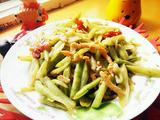 长豆角炒肉丝