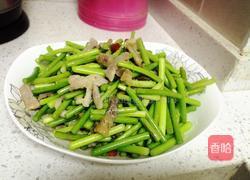 蒜苔炒腊肉的做法图解7
