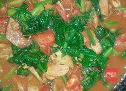 腌肉菠菜西红柿面的做法图解3