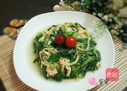 鸡毛菜炒百叶丝的做法图解10