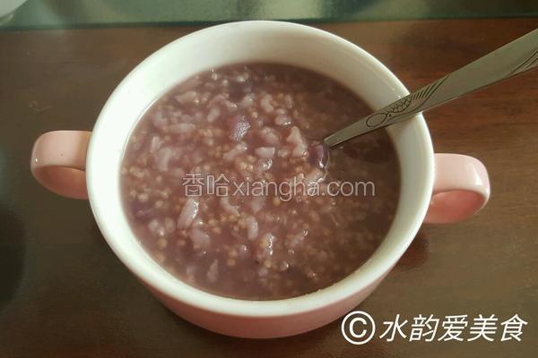 红糖紫薯三米粥