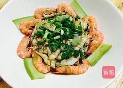 葱油鲜蛏九节虾的做法图解3