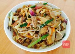 肉丝蔬菜炒粿条的做法图解8