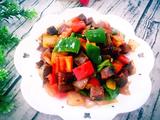 彩椒爆炒牛肉粒