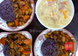 咖喱鸡肉黑米饭的做法图解7
