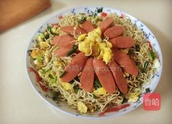 火腿鸡蛋炒面的做法图解9