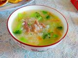 西蓝花瘦肉粥