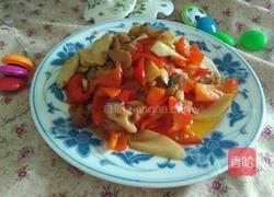 红辣椒杏鲍菇炒肉的做法图解8