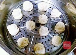 玫瑰花朵小馒头的做法图解5