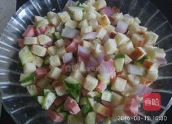 火腿馍丁鸡蛋饼（二人份）的做法图解7