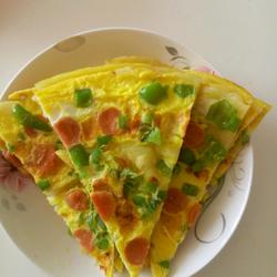 青椒鸡蛋火腿披萨饼的做法[图]