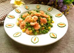 青豆玉米炒虾仁