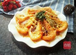 蒜茸蒸开边虾的做法图解7