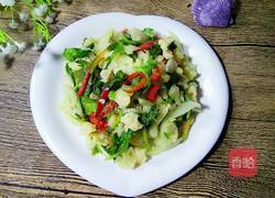 芹菜叶炒菜花的做法图解7