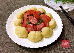 火腿肠炒花菜的做法图解7