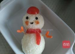圣诞雪人饭团的做法图解14