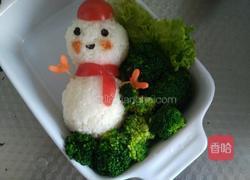 圣诞雪人饭团的做法图解15