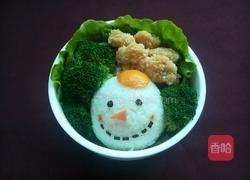 ＃圣诞节＃雪人饭团便当的做法图解8